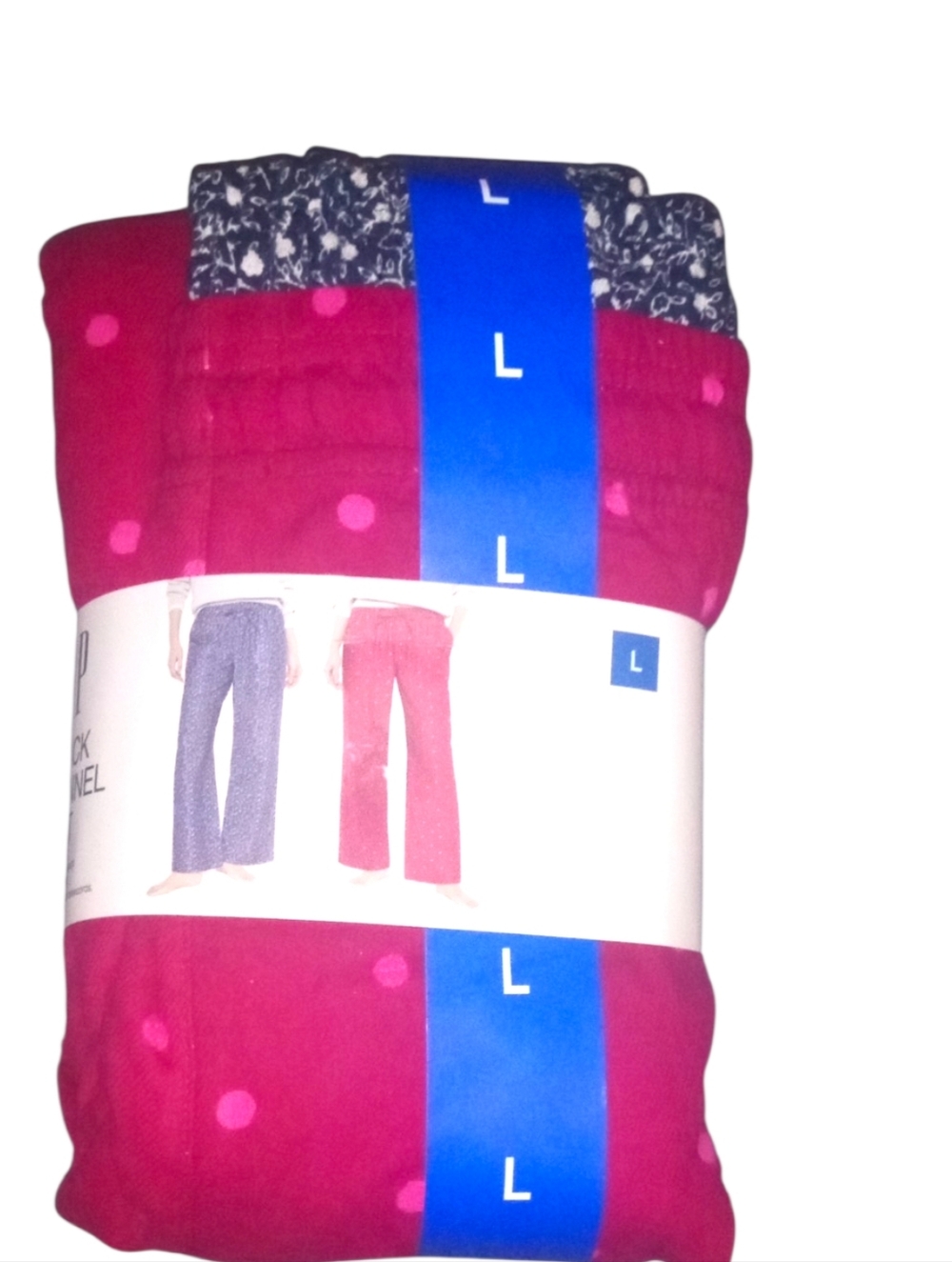 New GAP 2 - Pack Flannel Pajama Pants Size Large Floral Polka Dots - Picture 3 of 3